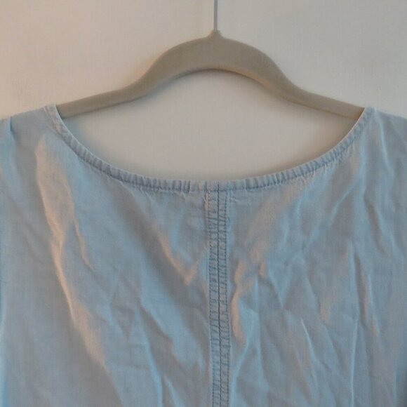 J. JILL Light Denim Maxi Chambray Dress Coastal Lagenlook Minimalist Size XL P - Picture 11 of 15
